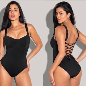 TA3 Lifty Swim One Piece Summer Beach Vacation Swimsuit Size XS Reg/Long H/I Cup